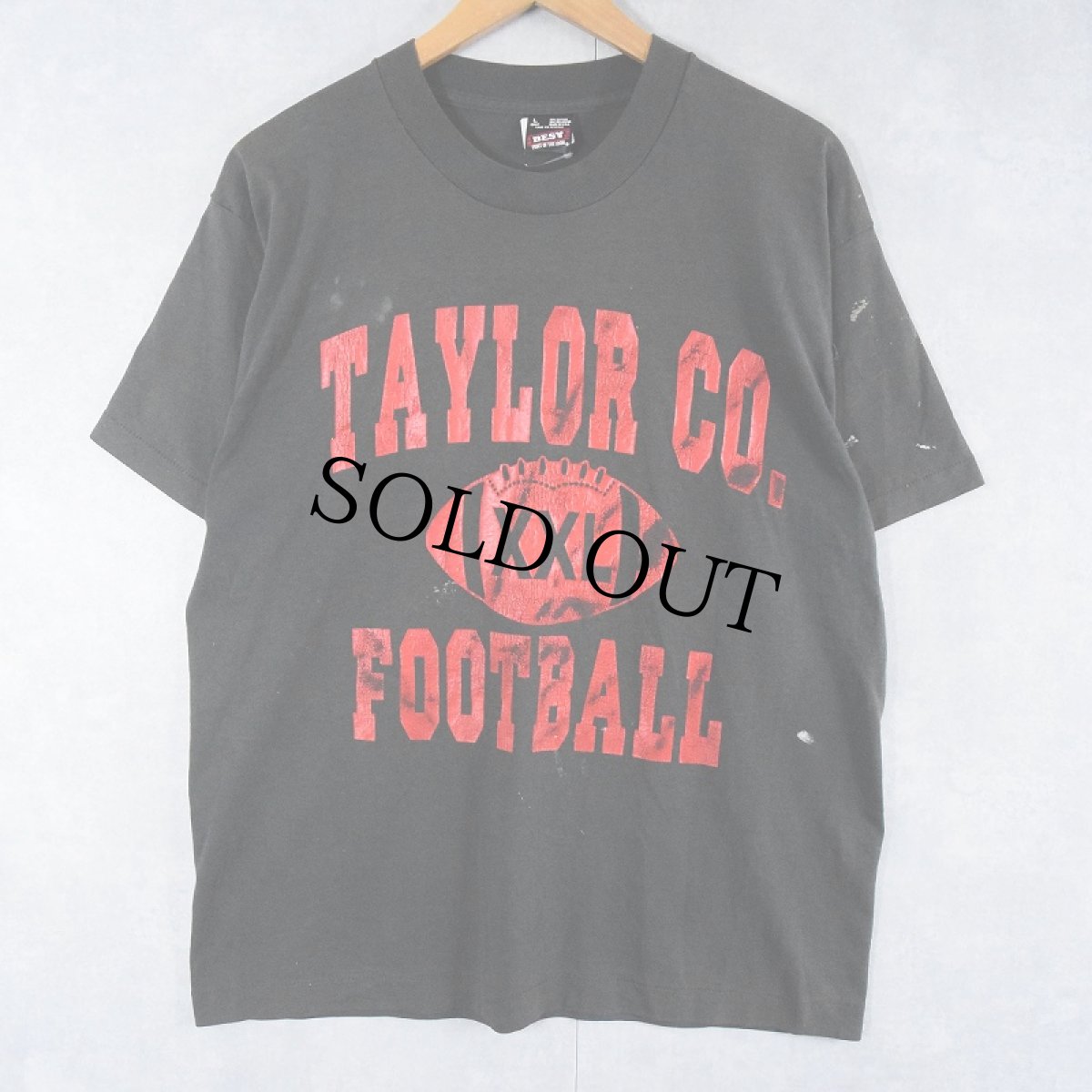 画像1: 90's USA製 "TAYLOR CO. FOOTBALL" プリントTシャツ L (1)