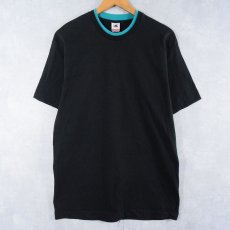 画像1: 90's FRUIT OF THE LOOM USA製 レイヤードデザイン無地Tシャツ BALCK L (1)