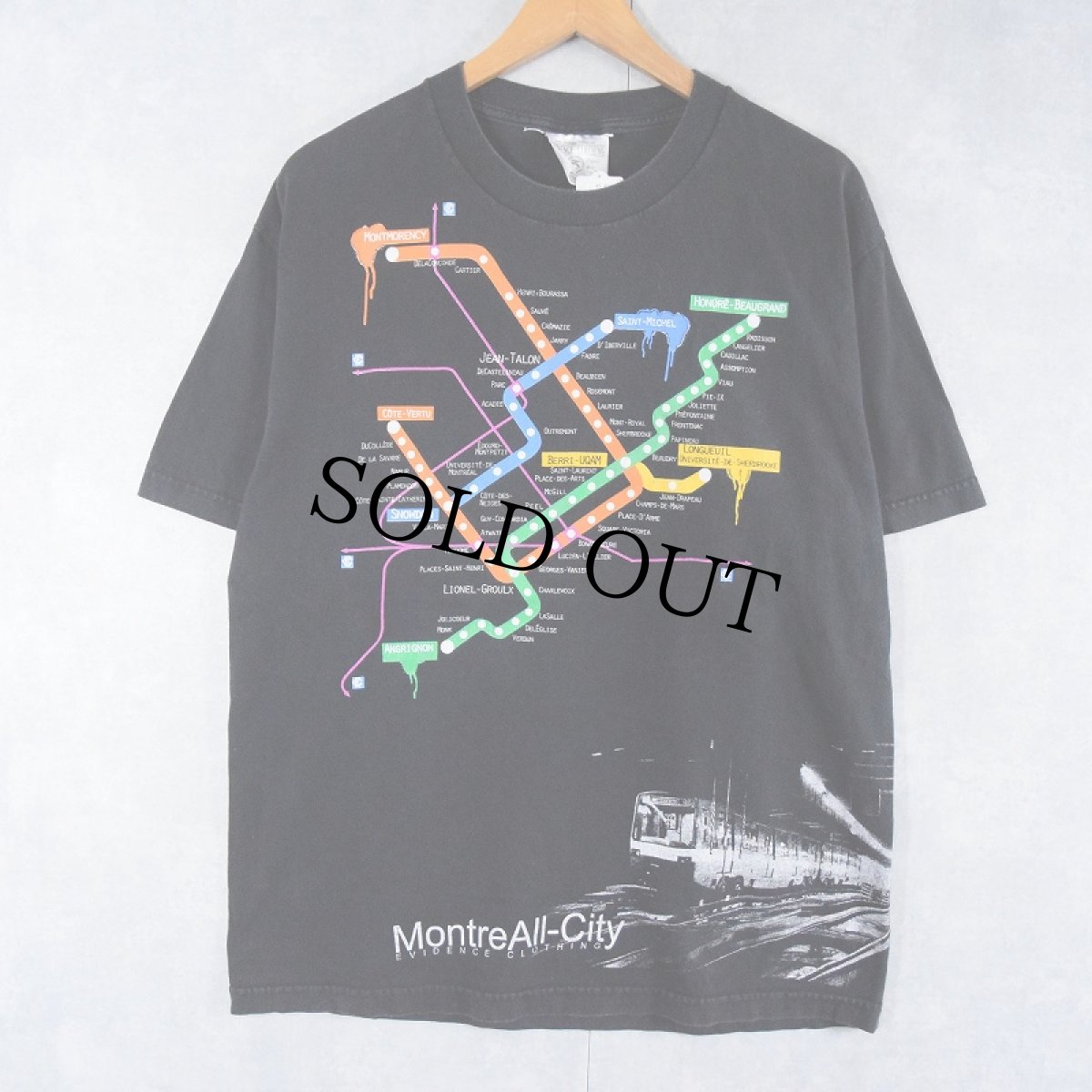 画像1: "MontreAll-City" 路線図プリントTシャツ L (1)