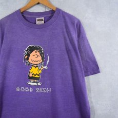 画像1: PEANUTS "Charlie Brown" ガンジャパロディ 後染めプリントTシャツ XL (1)