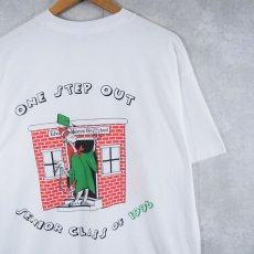 画像2: 90's Dr.Seus THE CAT IN THE HAT USA製 "ONE STEP IN" キャラクタープリントTシャツ XL (2)