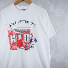 画像1: 90's Dr.Seus THE CAT IN THE HAT USA製 "ONE STEP IN" キャラクタープリントTシャツ XL (1)