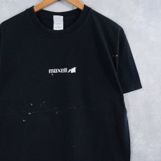 画像1: maxell 企業広告プリントTシャツ BLACK L (1)