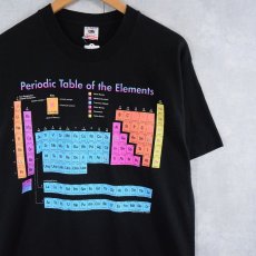 画像1: 90's USA製 "Periodic Table of the Elements" 周期表プリントTシャツ BLACK L (1)