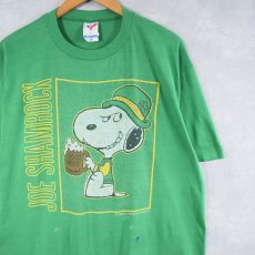 画像1: 80〜90's SNOOPY USA製 "JOE SHAMROCK" ラメプリント キャラクターTシャツ L (1)