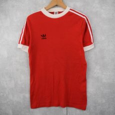 画像1: 80's adidas ロゴプリントリンガーTシャツ XL (1)