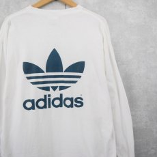 画像2: 80's adidas USA製 ロゴプリントロンT L (2)