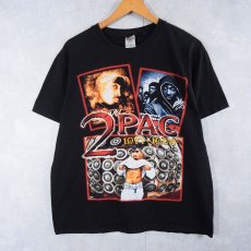 画像1: 2000's 2PAC ヒップホッププリントTシャツ BLACK L (1)