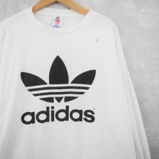 画像1: 90's adidas USA製 ロゴプリントロンT L (1)