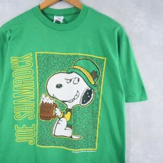 画像1: 80〜90's SNOOPY USA製 "JOE SHAMROCK" ラメプリント キャラクターTシャツ M (1)