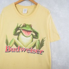 画像1: 90's Budweiser USA製 ビールメーカー カエルプリントTシャツ L (1)