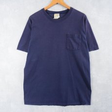 画像1: 90's L.L.Bean×RUSSELL ATHLETIC USA製  無地ポケットTシャツ NAVY L (1)