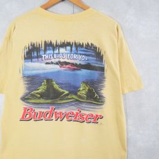 画像2: 90's Budweiser USA製 ビールメーカー カエルプリントTシャツ L (2)