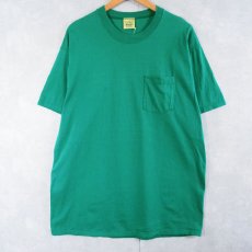 画像1: 90's L.L.Bean×RUSSELL ATHLETIC USA製  無地ポケットTシャツ GREEN XXL (1)