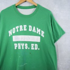 画像1: 70〜80's "NOTRE DAME PHYS.ED." ダブルフェイス リバーシブルプリントTシャツ (1)