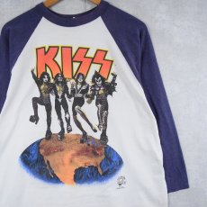 画像1: 90's KISS USA製 "ALIVE WORLDWIDE '96-'97" ハードロックバンドツアーラグランTシャツ XL (1)