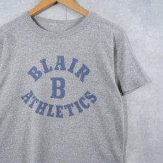 画像1: 70's 〜 "BLAIR B ATHLETICS" 染み込みプリントTシャツ  (1)