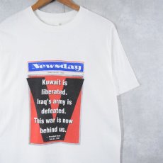 画像1: 90's George W. Bush USA製 "Newsdays" プリントTシャツ L (1)