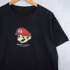 画像1: "PRESS START!" キャラクターパロディプリントTシャツ BLACK (1)