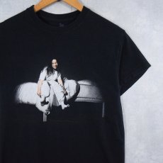 画像1: Billie Eilish "When We All Fall Asleep, Where Do We Go?" ミュージシャンフォトプリントTシャツ BLACK S (1)