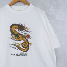 画像1: CHINA TOWN SAN FRANCISCO 龍プリントTシャツ XL (1)