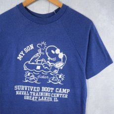 画像1: 70〜80's SNOOPY USA製 "MY SON" キャラクタープリントTシャツ NAVY M  (1)