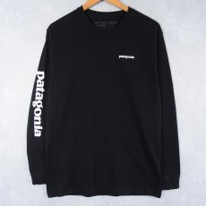 画像1: 2018AW patagonia ロゴプリントロンT BLACK M (1)