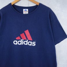 画像1: adidas ロゴプリントTシャツ NAVY XL (1)