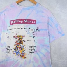 画像2: 90's The Rolling Stones "Voodoo Lounge World Tour 94-95" ロックバンドツアー タイダイTシャツ (2)