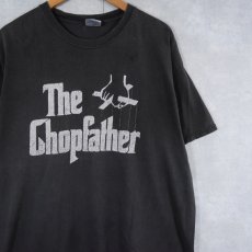 画像1: CHOPPERS INC "The ChopFather" バイクカスタムショップ 映画パロディプリントTシャツ BLACK XL (1)