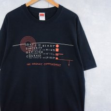 画像1: Frank Lloyd Wright "THE ORGANIC COMMANDMENT" 建築家アートプリントTシャツ BLACK XL (1)