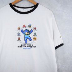 画像1: 2000's MEGA MAN "I BEAT THE 8 MASTER ROBOTS !" ゲームキャラクターリンガーTシャツ  (1)