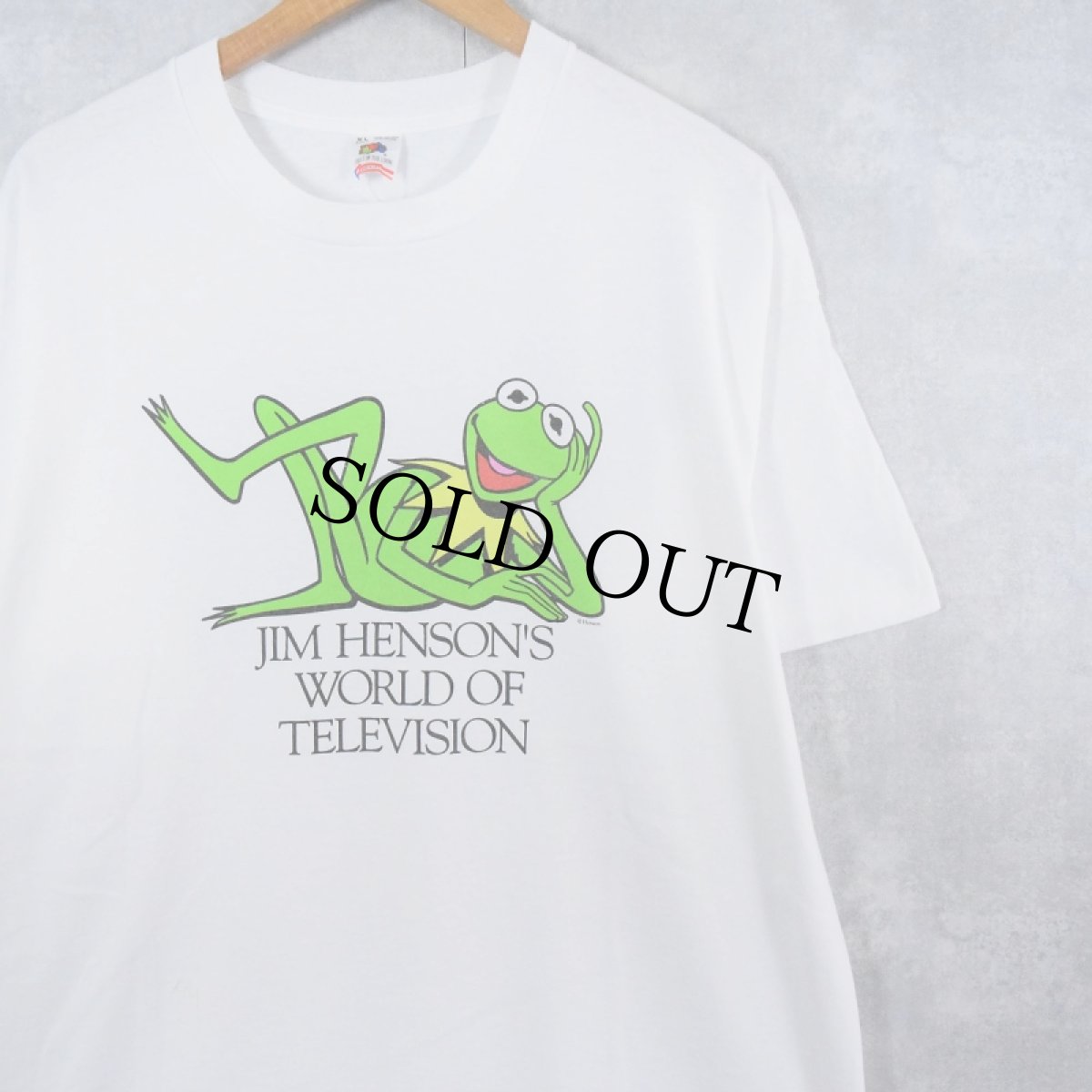 画像1: 90's The Muppets USA製 "Kermit" キャラクタープリントTシャツ XL (1)