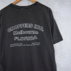 画像2: CHOPPERS INC "The ChopFather" バイクカスタムショップ 映画パロディプリントTシャツ BLACK XL (2)