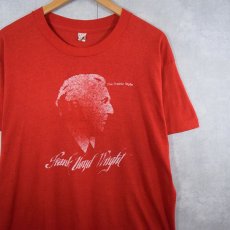 画像1: 80's Frank Lloyd Wright "The Prairie Style" 建築家プリントTシャツ XL (1)