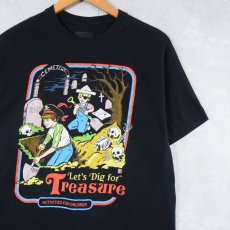 画像1: Steven Rhodes "Let's Dig for Treasure" イラストプリントTシャツ M (1)