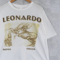 画像1: 80〜90's LEONARD DE VINCI アートプリントTシャツ (1)