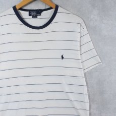 画像1: 90's POLO Ralph Lauren ボーダー柄 Tシャツ M (1)