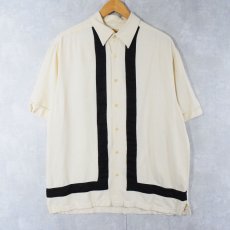 画像1: The Havanera co. レーヨン×ポリエステルシャツ L (1)