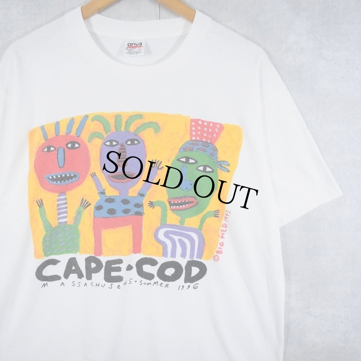 画像1: 90's BIG HED designs "CAPE-COD" アートプリントTシャツ L (1)