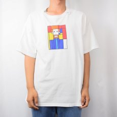 画像2: NY COCO MOCA "Conan O'Brien" モンドリアン風 アートプリントTシャツ L (2)