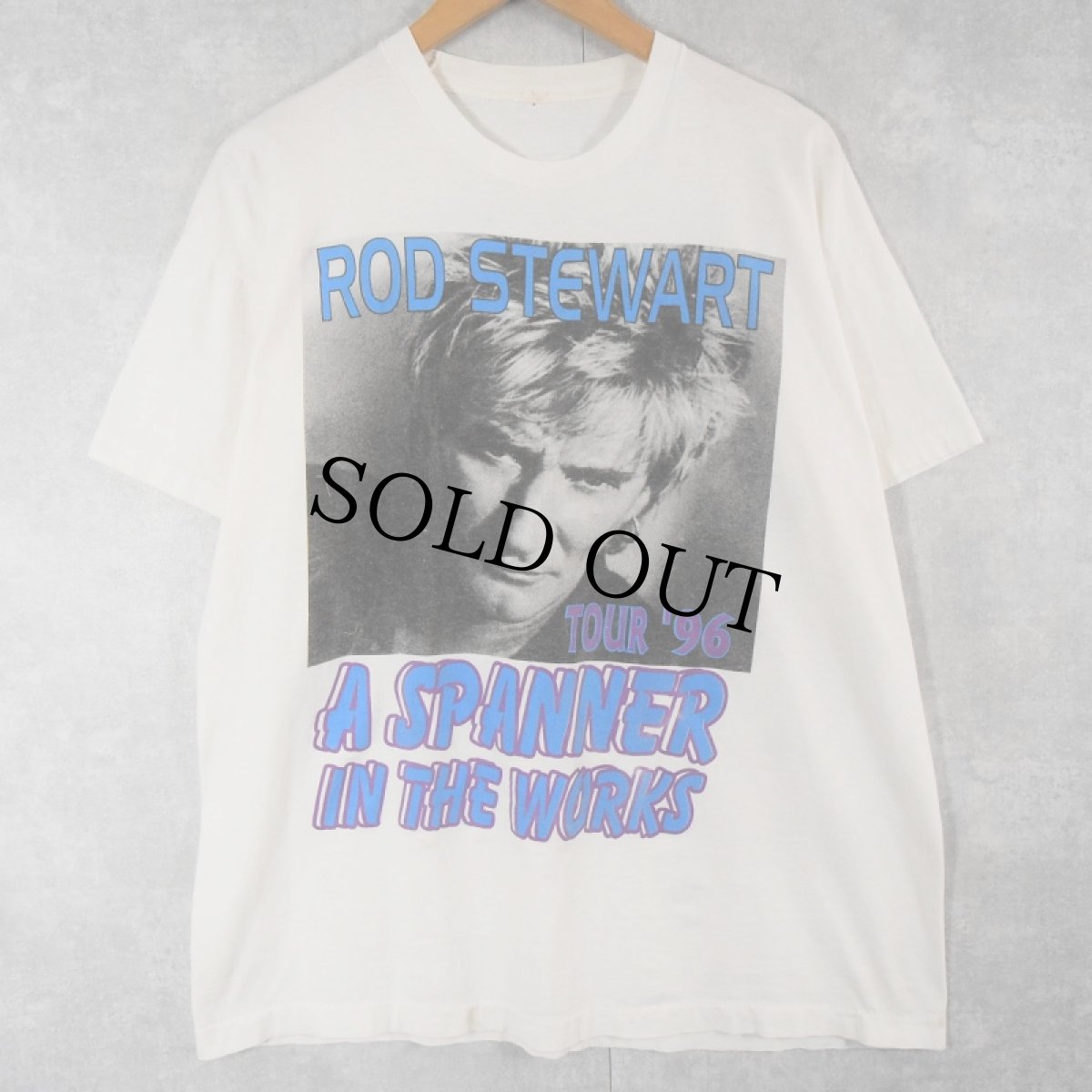 画像1: 1996 ROD STEWART "A SPANNER IN THE WARKS" ロックミュージシャンツアーTシャツ XL (1)