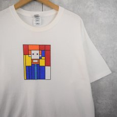 画像1: NY COCO MOCA "Conan O'Brien" モンドリアン風 アートプリントTシャツ L (1)