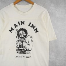 画像1: 90's "MAIN INN" プリントフットボールTシャツ (1)