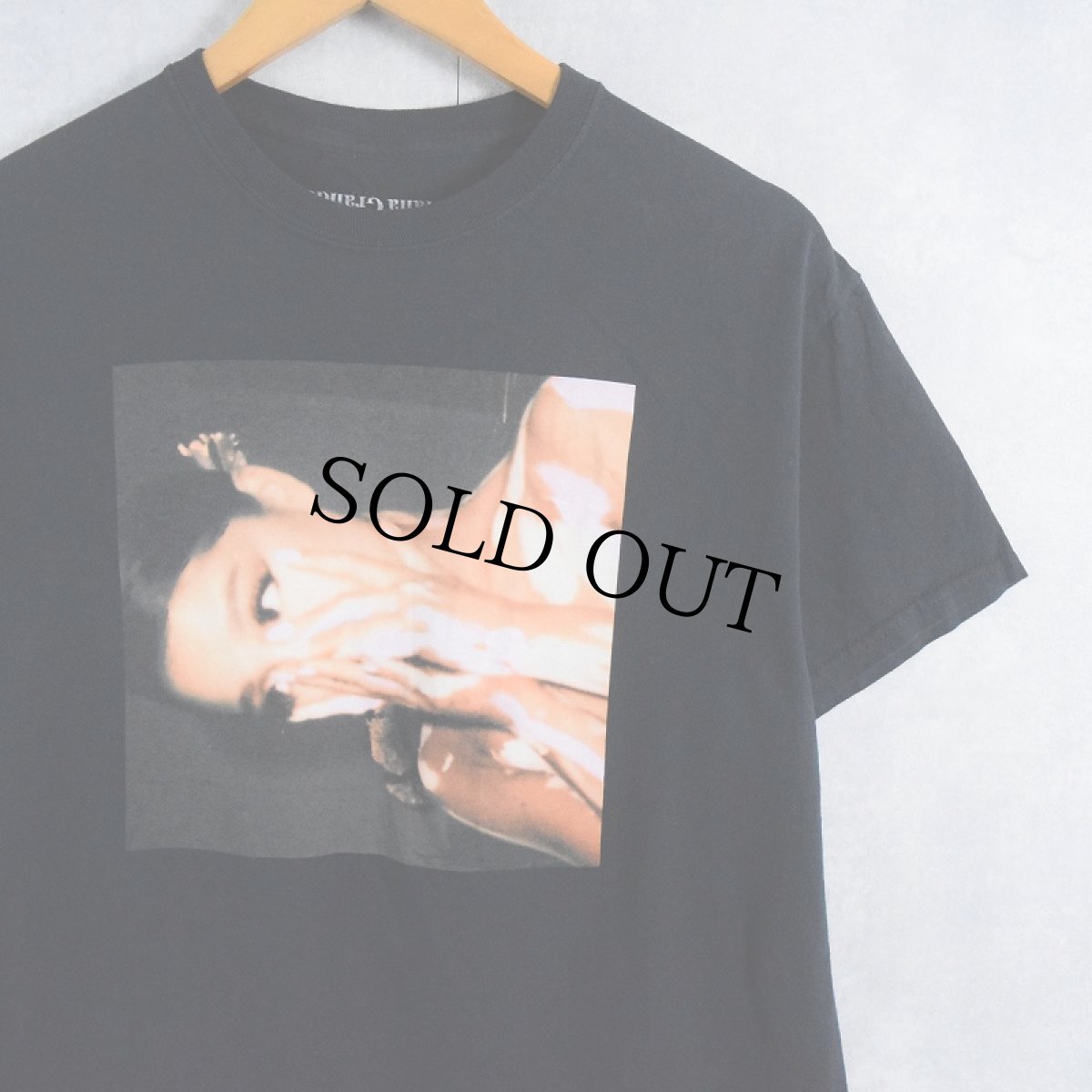 画像1: Ariana Grande ミュージシャンフォトプリントTシャツ BLACK M (1)