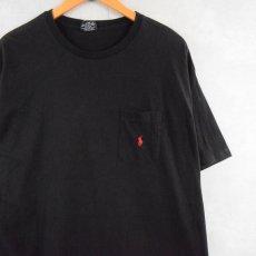 画像1: 90's POLO Ralph Lauren USA製 ロゴ刺繍 ポケットTシャツ L (1)