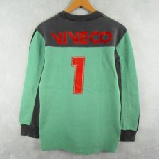 画像2: 70〜80's adidas FRANCE製 "VIVECO SUPERMERCHE" フロッキープリント サイドラインスウェット (2)