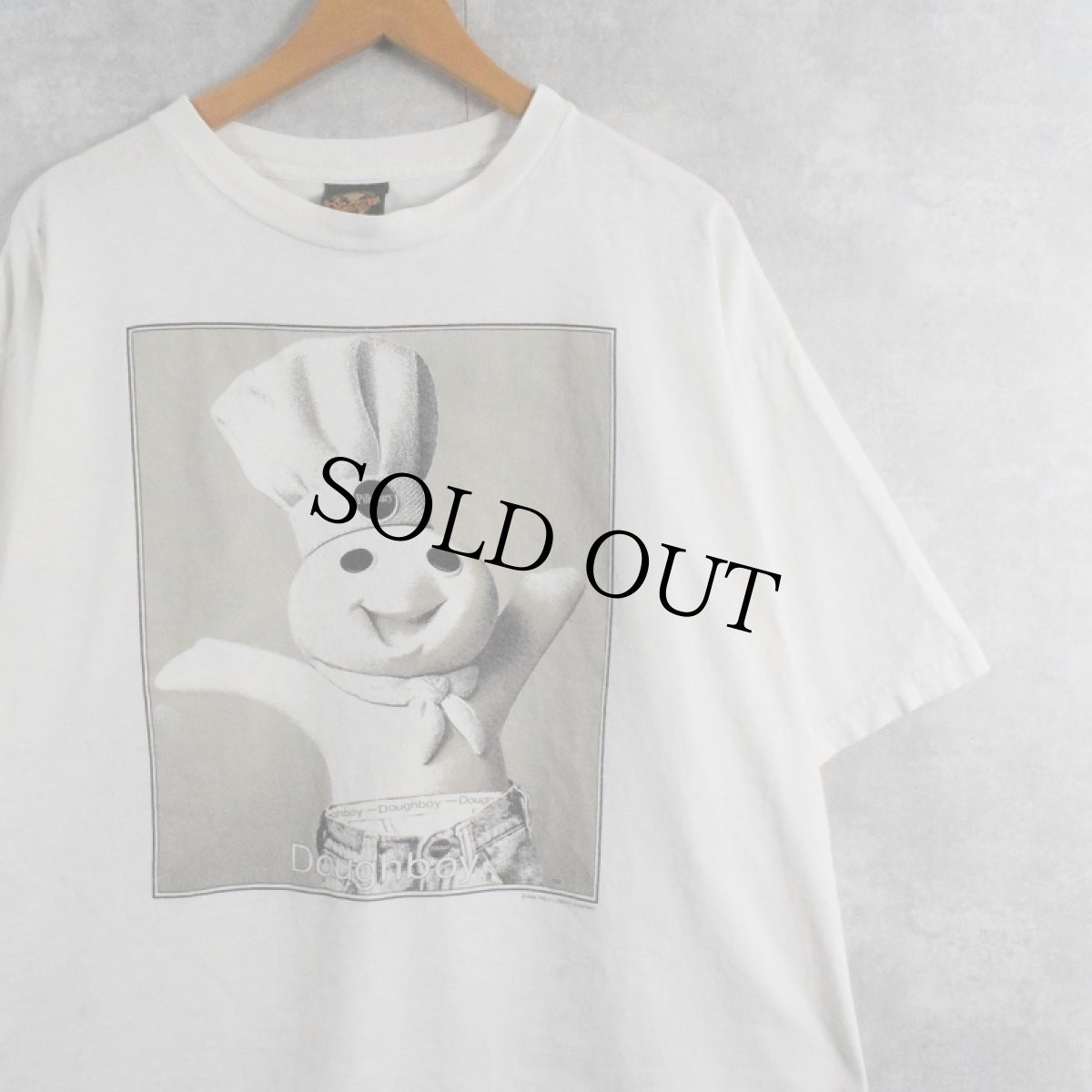 画像1: 90's Pillsbury Doughboy キャラクターパロディプリントTシャツ XL (1)