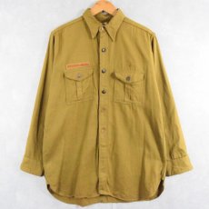 画像1: 40〜50's BOY SCOUTS OF AMERICA チェンジボタン コットンツイルシャツ (1)