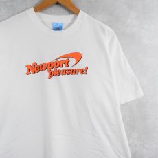 画像1: 90's "Newport pleasure!" タバコ企業 ロゴプリントTシャツ XL (1)